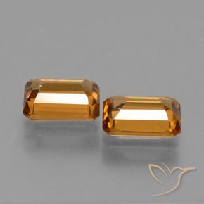 Zircon Gemstones in 7 x 5 mm (calibrated) Size for Sale, Zircon Stones in Medium Orange Color