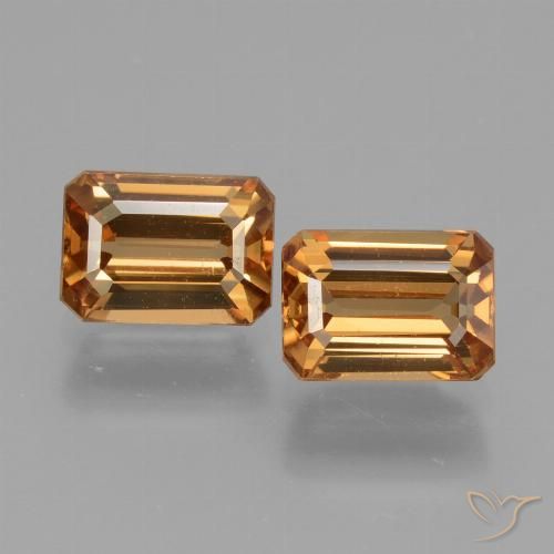 3,4 ct orangefarbener Zirkon, 7,1 x 5 mm Achteckschliff aus Tansania, Photo A