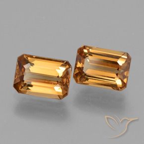 3.40 ctw Orange Zircon Stones, Natural Zircon in Octagon Facet Shape for Sale