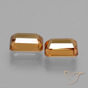 Zircon Gemstones in 7 x 5 mm (calibrated) Size for Sale, Zircon Stones in Orange Brown Color