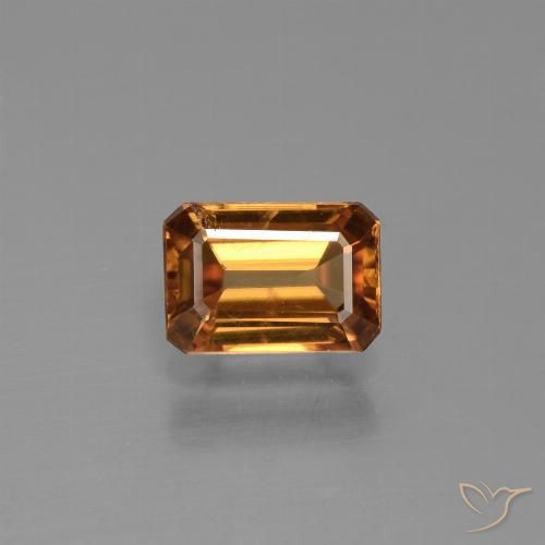 1,61 ct orangefarbener Zirkon, 7,2 x 5 mm Achteckschliff aus Tansania, Photo A