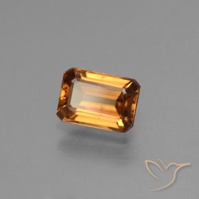 1.61 ct Orange Zircon Stone, Natural Zircon in Octagon Facet Shape for Sale