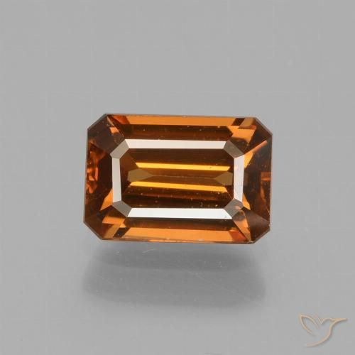 1.44ct Natural Deep Orange Zircon, Emerald Cut, VVS-VS
