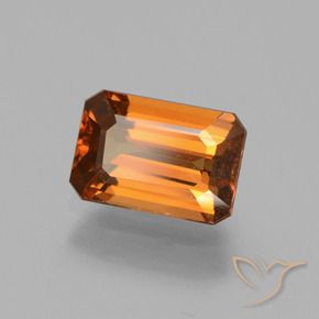 1.44 ct Orange Zircon Stone, Natural Zircon in Octagon Facet Shape for Sale