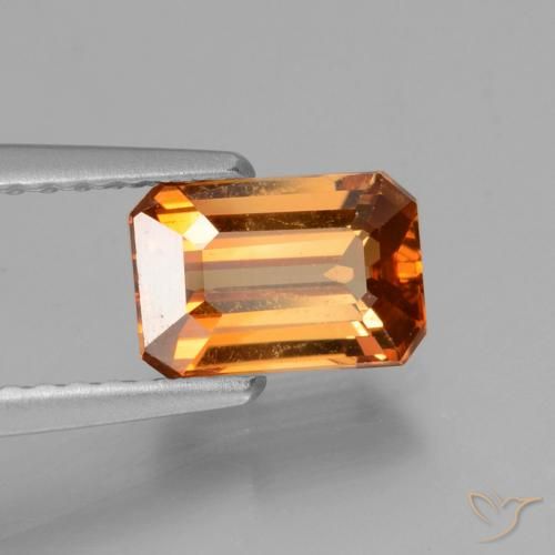 1.45 ct Orange Zircon Stone, Natural Zircon in Octagon Facet Shape for Sale