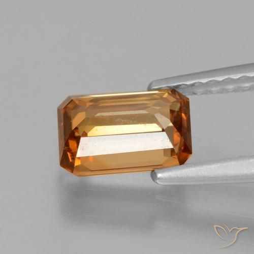 Zircon Gemstone in 7.1 x 4.8 mm Size for Sale, Zircon Stone in Medium Orange Color
