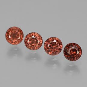 Deep Crimson Red Zircon Gem - 0.6ct Round Facet (ID: 429976)