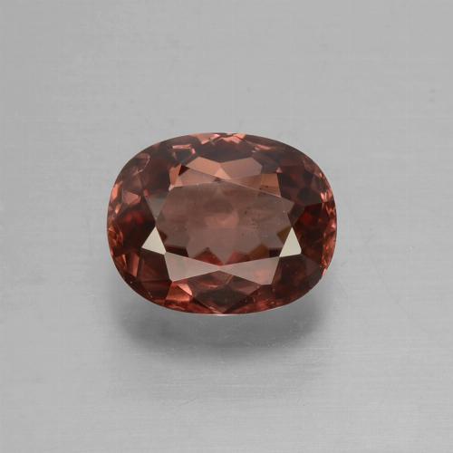Dark Red Zircon Gem - 1.4ct Oval Facet (ID: 430018)