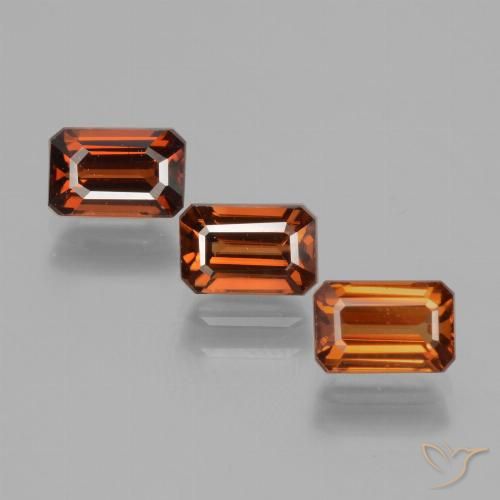 3.28ctw Natural Medium-Dark Orange Zircon, Emerald Cut, VVS-VS