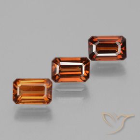 3.28 ctw Orange Zircon Stones, Natural Zircon in Octagon Facet Shape for Sale