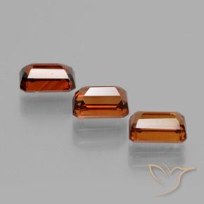 Zircon Gemstones in 6 x 4 mm (calibrated) Size for Sale, Zircon Stones in Medium-Dark Orange Color