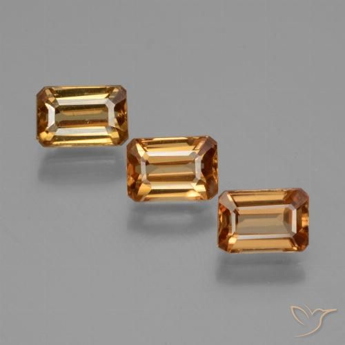 3.04ctw Natural Earth Orange Zircon, Emerald Cut, VS