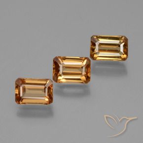 3.04 ctw Orange Zircon Stones, Natural Zircon in Octagon Facet Shape for Sale