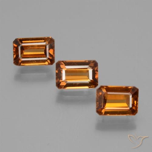 3.19ctw Natural Deep Orange Zircon, Emerald Cut, VS