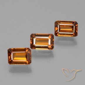 3.19 ctw Orange Zircon Stones, Natural Zircon in Octagon Facet Shape for Sale