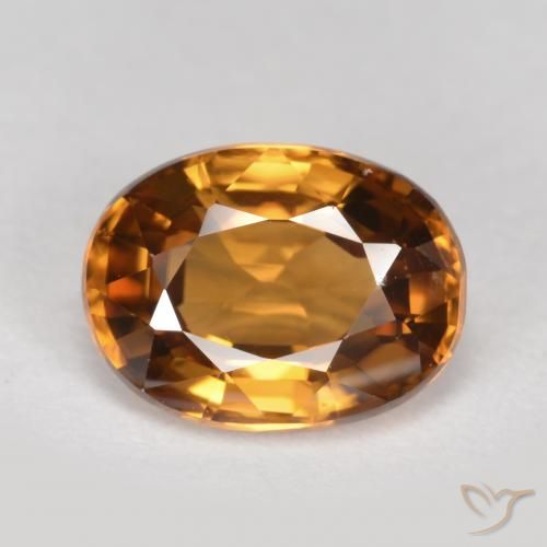 2.03ct Natural Medium-Dark Orange Zircon, Oval, VVS