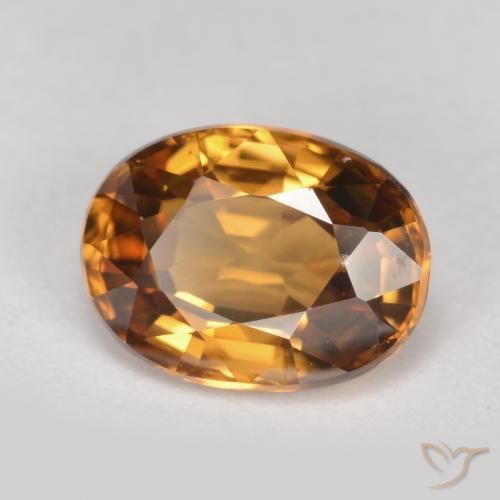 2.03 ct Orange Zircon Stone, Natural Zircon in Oval Facet Shape for Sale