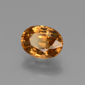 2.09 ct Orange Zircon Stone, Natural Zircon in Oval Facet Shape for Sale