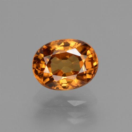 Medium-Dark Orange Zirkon Edelstein - 2.2ct Oval facettiert (ID: 430102)
