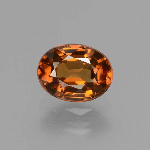 Amber Orange Циркон Камень - 2.1ct Фасетный Овал (ID: 430104)