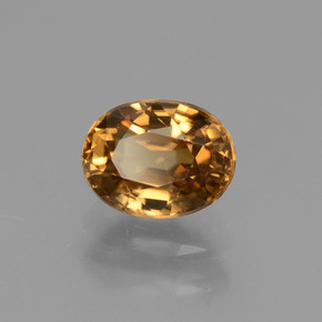 2.21 ct Orange Zircon Stone, Natural Zircon in Oval Facet Shape for Sale