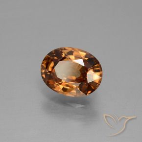 1.98 ct Orange Zircon Stone, Natural Zircon in Oval Facet Shape for Sale