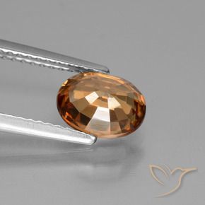 Zircon Gemstone in 8 x 6 mm (calibrated) Size for Sale, Zircon Stone in Deep Orange Color