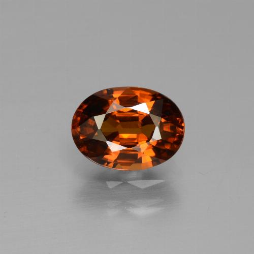 برتقالى غامق زركون حجر كريم - 1.9ct وجه بيضاوى (ID: 430211)