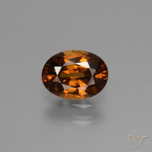 1.69ct Natural Amber Orange Zircon, Oval, VVS