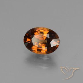 1.69 ct Orange Zircon Stone, Natural Zircon in Oval Facet Shape for Sale