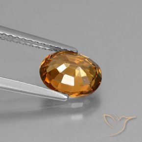 Zircon Gemstone in 8 x 6 mm (calibrated) Size for Sale, Zircon Stone in Medium Orange Color