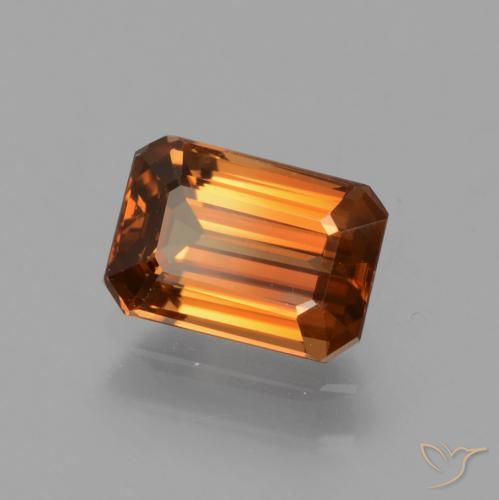1.62 ct Orange Zircon Stone, Natural Zircon in Octagon Facet Shape for Sale