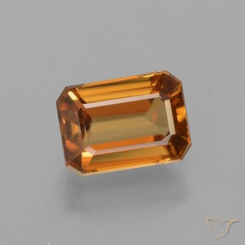 1.65ct Natural Deep Orange Zircon, Emerald Cut, VVS