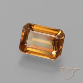 1.65 ct Orange Zircon Stone, Natural Zircon in Octagon Facet Shape for Sale