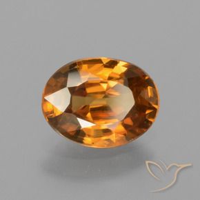 1.62 ct Orange Zircon Stone, Natural Zircon in Oval Facet Shape for Sale