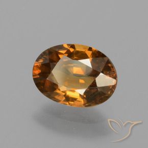 1.83 ct Orange Zircon Stone, Natural Zircon in Oval Facet Shape for Sale