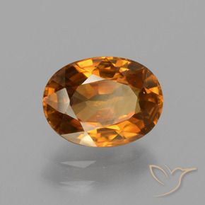 1.86 ct Orange Zircon Stone, Natural Zircon in Oval Facet Shape for Sale