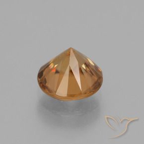 Zircon Gemstone in 7 mm (calibrated) Size for Sale, Zircon Stone in Deep Orange Color