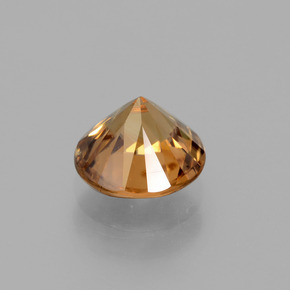 Zircon Gemstone in 7 mm (calibrated) Size for Sale, Zircon Stone in Medium Orange Color