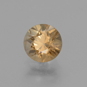 2.03 ct Golden Zircon Stone, Natural Zircon in Diamond-Cut Shape for Sale