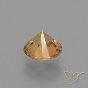 Zircon Gemstone in 7 mm (calibrated) Size for Sale, Zircon Stone in Rust Orange Color