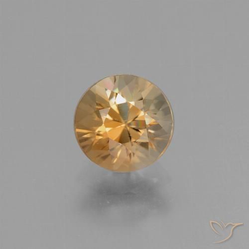 2.01ct Natural Golden-Orange Zircon, Round, VVS-VS