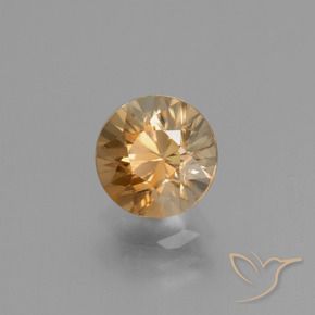 2.01 ct Golden Zircon Stone, Natural Zircon in Diamond-Cut Shape for Sale
