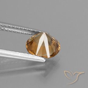Zircon Gemstone in 7 mm (calibrated) Size for Sale, Zircon Stone in Golden-Orange Color