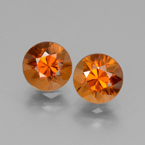 3.88 ctw Orange Zircon Gemstones, Zircon Gems in Diamond-Cut Shape for Sale.