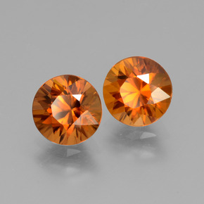 3.88 ctw Orange Zircon Stones, Natural Zircon in Diamond-Cut Shape for Sale