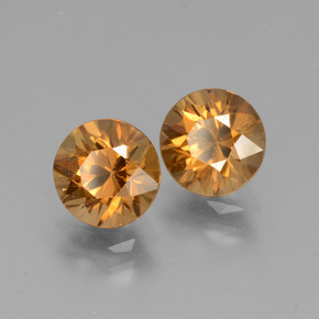 3.76 ctw Orange Zircon Stones, Natural Zircon in Diamond-Cut Shape for Sale
