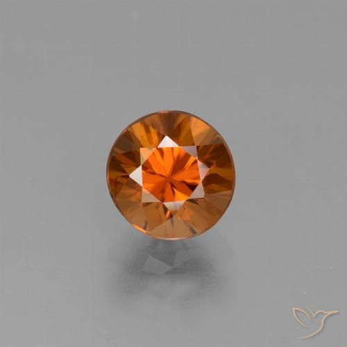 Medium-Dark Orange Zircon Gem - 1.9ct Diamond-Cut (ID: 432379)