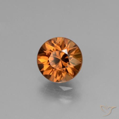 1.87 ct Orange Zircon Stone, Natural Zircon in Diamond-Cut Shape for Sale