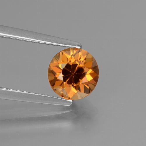 orange-braun Zirkon Edelstein - 1.6ct Diamanten-Schliff (ID: 432385)